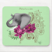Tapis De Souris Fleurs de lotus henné éléphant (Devant)