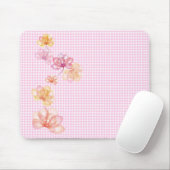 Tapis De Souris fleurs de lotus sur en vichy (Avec souris)