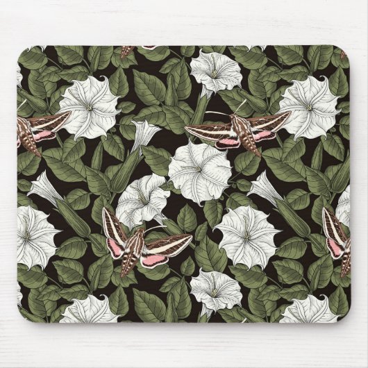 Tapis De Souris Fleurs de lune et sphinx Mois (Devant)