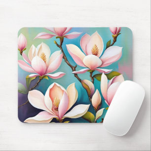 Tapis De Souris Fleurs de magnolia rose
