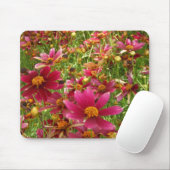 Tapis De Souris Fleurs de marguerite rose et jaune brillantes (Avec souris)
