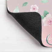 Tapis De Souris Fleurs de monogramme aquarelle chic (Coin)