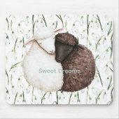 Tapis De Souris Fleurs de mouton blanc marron  (Devant)