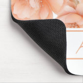 Tapis De Souris Fleurs de Pêcher à l'Aquarelle Moderne Initiales M (Coin)