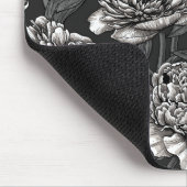 Tapis De Souris Fleurs de pivoines blanches sur gris foncé (Coin)