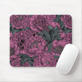 Tapis De Souris Fleurs de pivoines violettes (Avec souris)