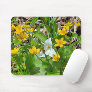 Tapis De Souris Fleurs de populage avec un trillium