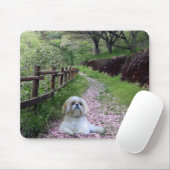 Tapis De Souris Fleurs de pourpre de Shih Tzu Mousepad (Avec souris)