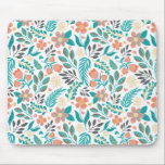 Tapis De Souris Fleurs de printemps colorées motif<br><div class="desc">Fleurs de printemps colorées et mignonnes motif avec un arrière - plan blanc.</div>