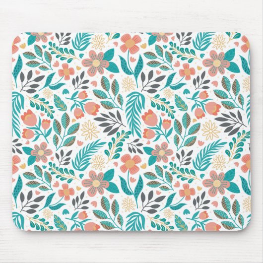 Tapis De Souris Fleurs de printemps colorées motif (Devant)