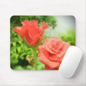 Tapis De Souris Fleurs de rose romantiques (Avec souris)