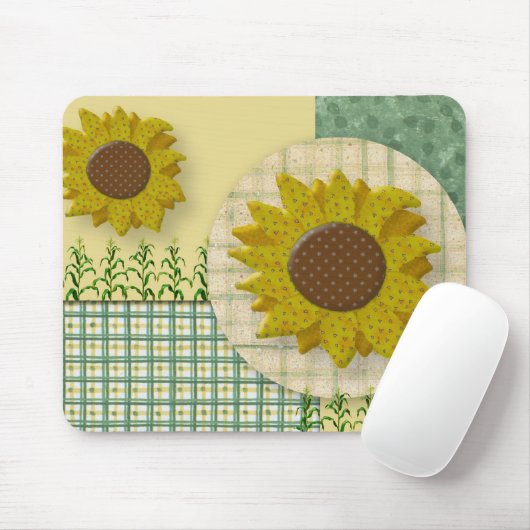 Tapis De Souris Fleurs de soleil du pays Mousepad (Avec souris)