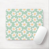 Tapis De Souris Fleurs de style rétro sur arrière - plan vert (Avec souris)