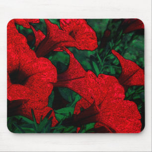 Tapis De Souris Fleurs de Tapisserie : Rouge