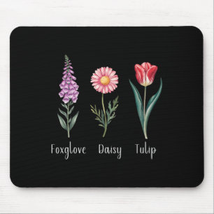 Tapis De Souris Fleurs de Trump Fleur de digitale Daisy Tulipe sub