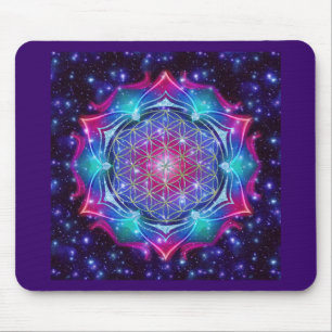 Tapis De Souris FLEURS DE VIE/Blume des Lebens Mandala IV Carré