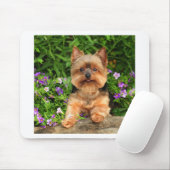 Tapis De Souris Fleurs de Yorkie (Avec souris)