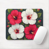 Tapis De Souris Fleurs d'Hibiscus (Avec souris)