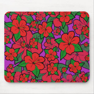 Tapis De Souris Fleurs d'Hibiscus Violettes