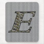 Tapis De Souris Fleurs d'hortensia à initiale de monogramme E (Devant)