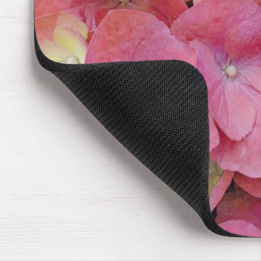 Tapis De Souris Fleurs d'Hydrangée rose Gros plan d'art Souris (Coin)