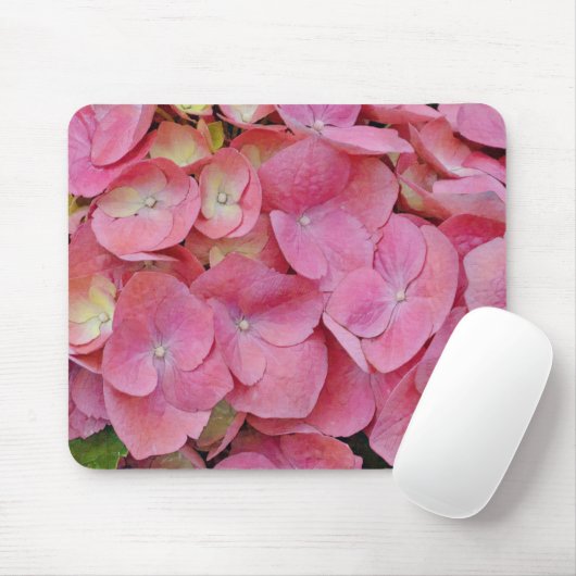 Tapis De Souris Fleurs d'Hydrangée rose Gros plan d'art Souris (Avec souris)