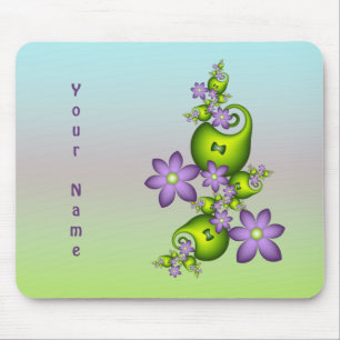 Tapis De Souris Fleurs d'Imaginaire Lilac Formes vertes Nom fracta