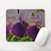 Tapis De Souris Fleurs d'iris violet photo Mousepad (Avec souris)
