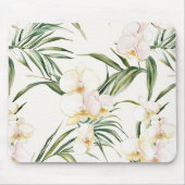 Tapis De Souris Fleurs d'orchidées blanches tropicales (Devant)