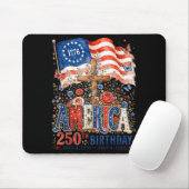 Tapis De Souris Fleurs du 250e anniversaire des États-Unis d'Améri (Avec souris)
