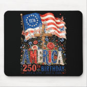 Tapis De Souris Fleurs du 250e anniversaire des États-Unis d'Améri (Devant)