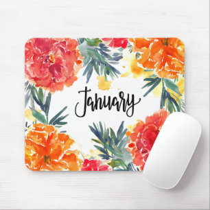 Tapis De Souris Fleurs du mois de naissance/Janvier