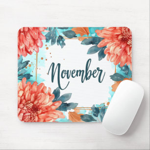 Tapis De Souris Fleurs du mois de naissance magnifiques/Novembre