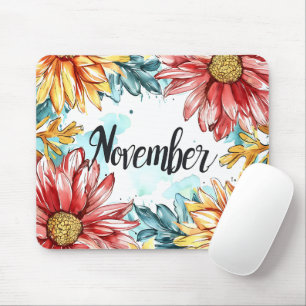 Tapis De Souris Fleurs du mois de naissance magnifiques/Novembre