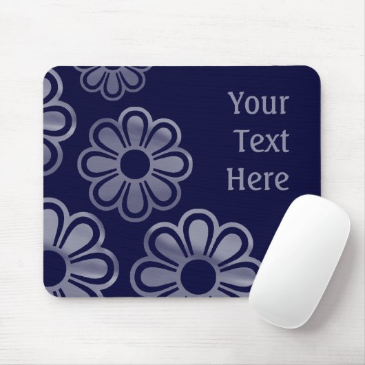 Tapis De Souris Fleurs en cascade - Marine profonde (Avec souris)