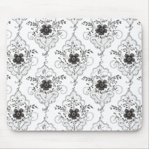 Tapis De Souris Fleurs en faux dentelle noir blanc