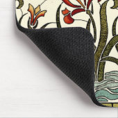 Tapis De Souris Fleurs en verre tendu avec bordure en tan (Coin)