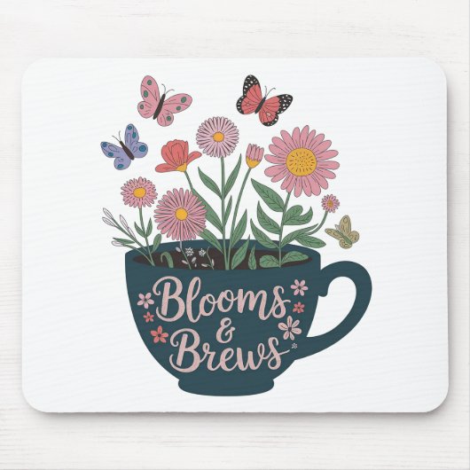 Tapis De Souris Fleurs et brasseries Conception - Graphique floral (Devant)