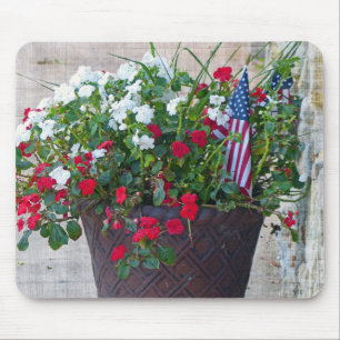 Tapis De Souris Fleurs et drapeaux