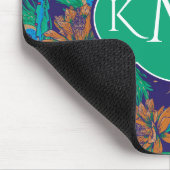Tapis De Souris Fleurs et monogramme des plumes | (Coin)