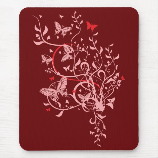 Tapis De Souris Fleurs et papillons (Devant)