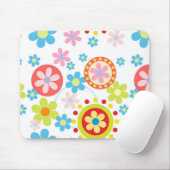 Tapis De Souris Fleurs et points heureux (Avec souris)