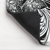 Tapis De Souris Fleurs et torons Rétro Noir Et Blanc (Coin)