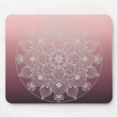 Tapis De Souris Fleurs, Feuilles, Dentelle Blanche Floral Mandala (Devant)