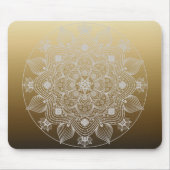 Tapis De Souris Fleurs, Feuilles, Dentelle Blanche Floral Mandala  (Devant)