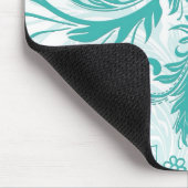 Tapis De Souris Fleurs & Fils Retro Turquoise Et Blanc (Coin)