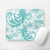 Tapis De Souris Fleurs & Fils Retro Turquoise Et Blanc (Avec souris)