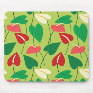 Tapis De Souris Fleurs flamingo colorées motif