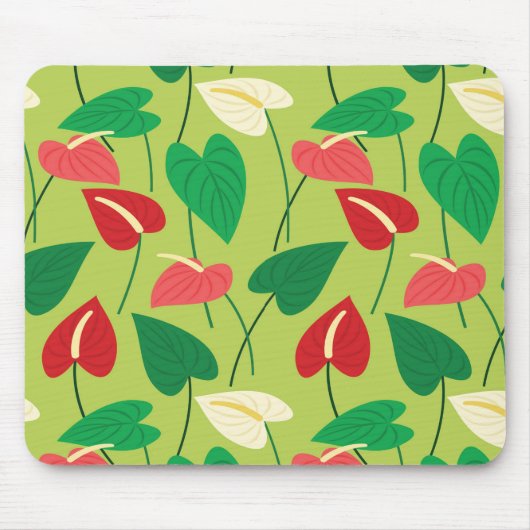 Tapis De Souris Fleurs flamingo colorées motif (Devant)