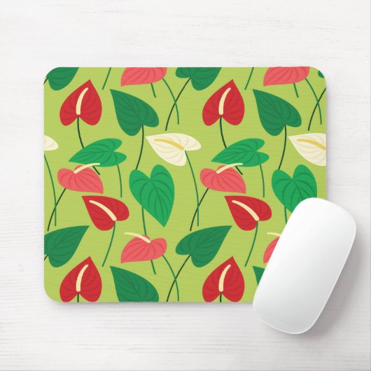 Tapis De Souris Fleurs flamingo colorées motif (Avec souris)